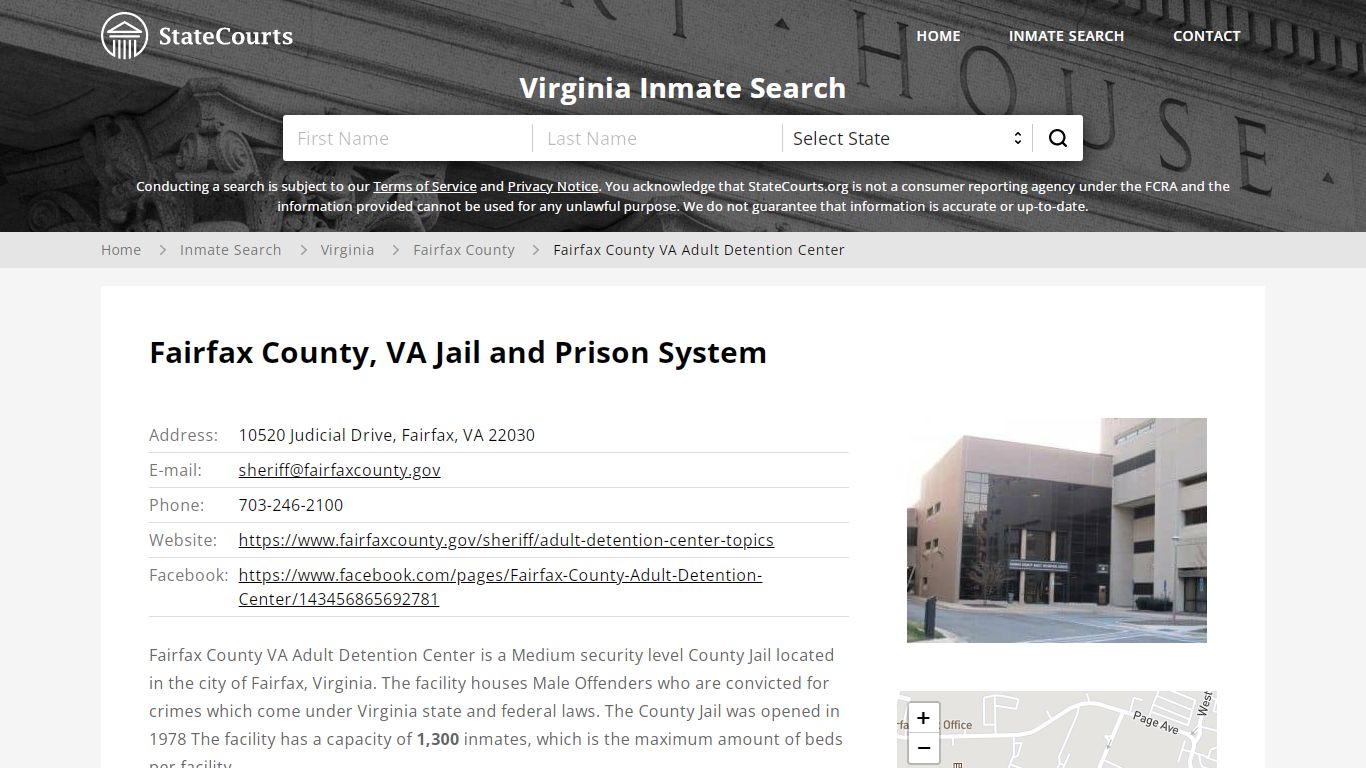 Fairfax County VA Adult Detention Center Inmate Records Search ...