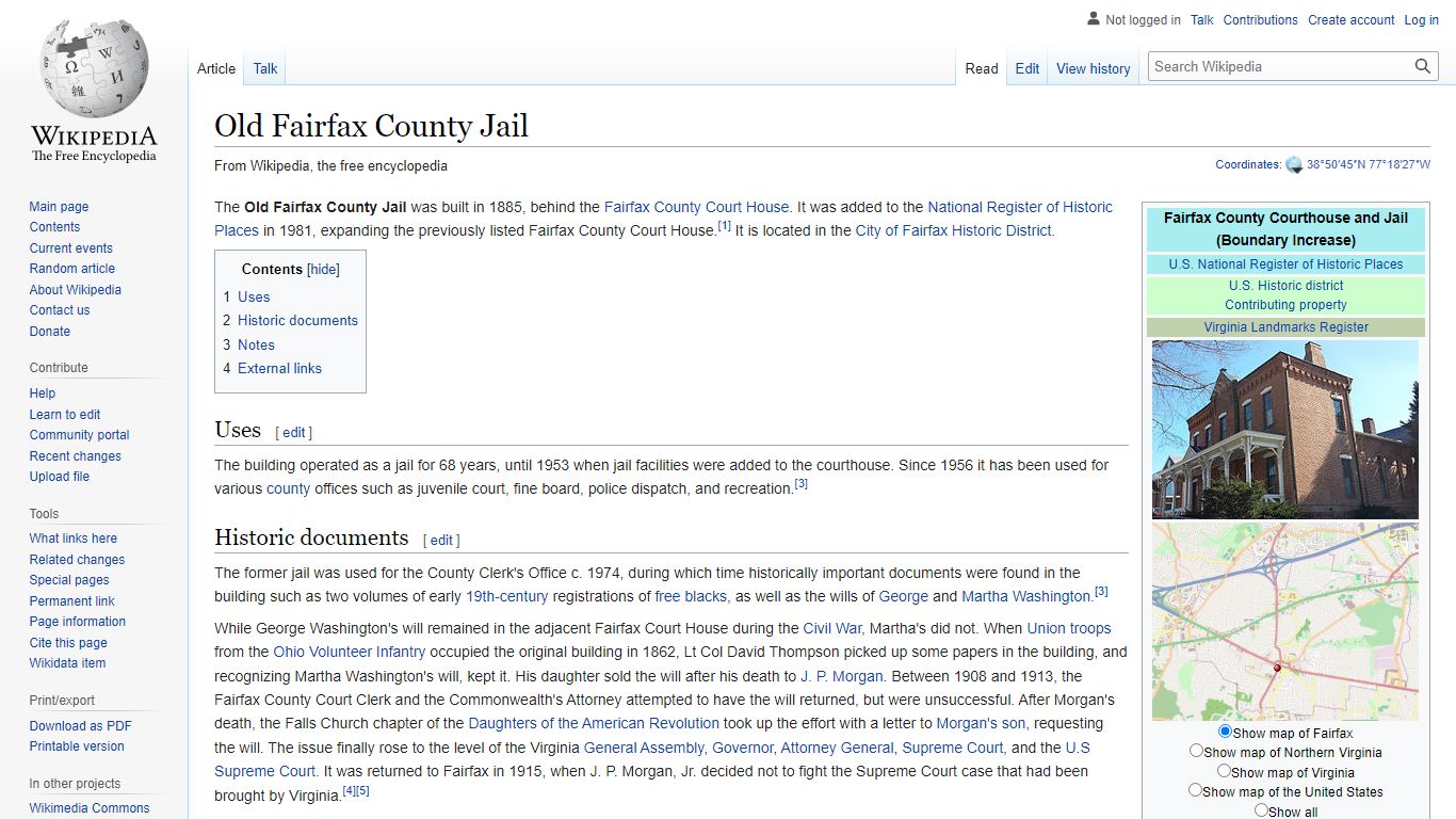 Old Fairfax County Jail - Wikipedia